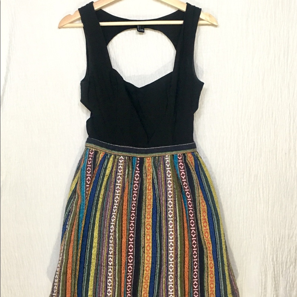 Forever 21 colorful woven dress with cutouts